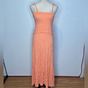 Full Circle Trends Maxi Dress Sleeveless Orange Size L